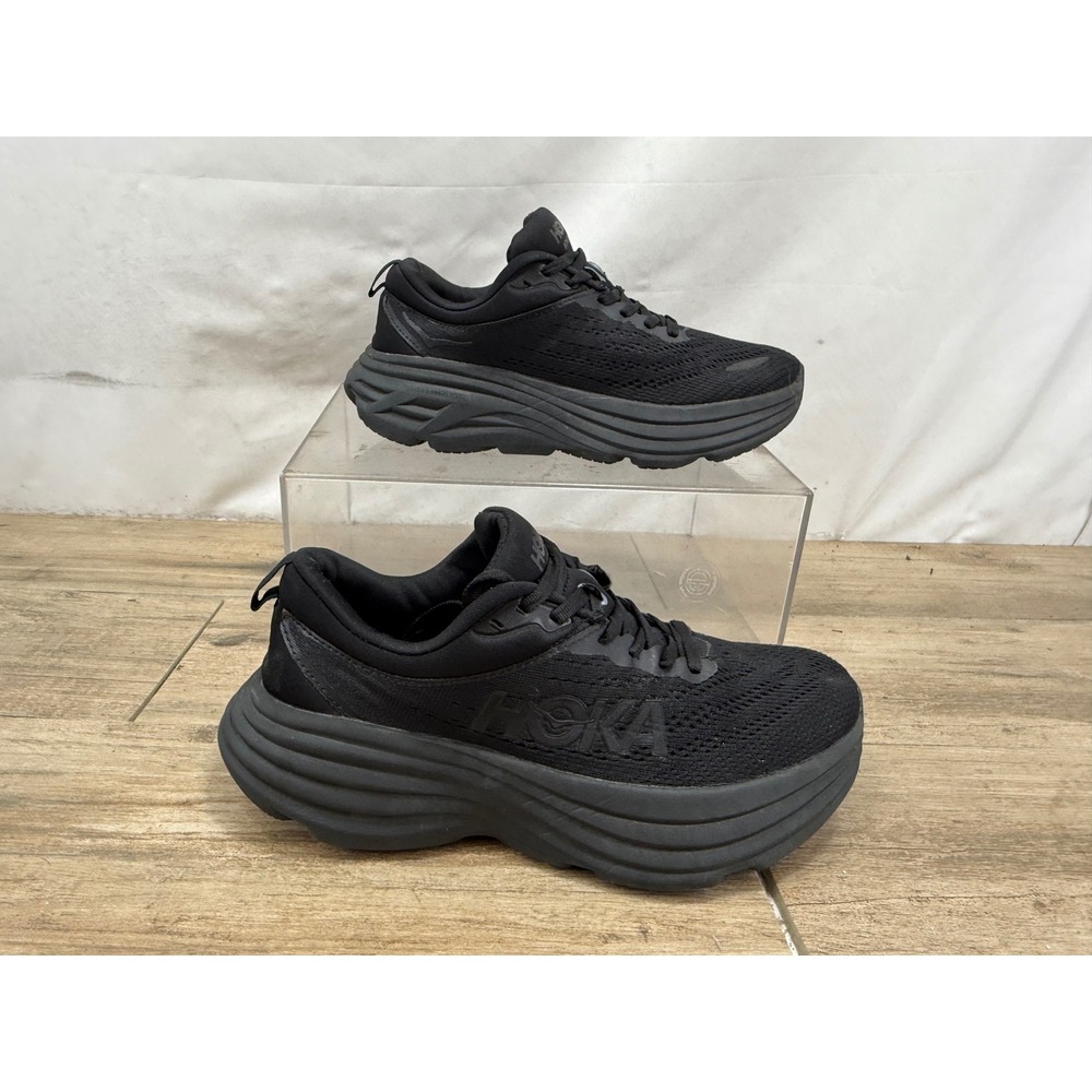Hoka Bondi 8 Womens Triple Black Running Shoes 1127952 BBLC Size 7B